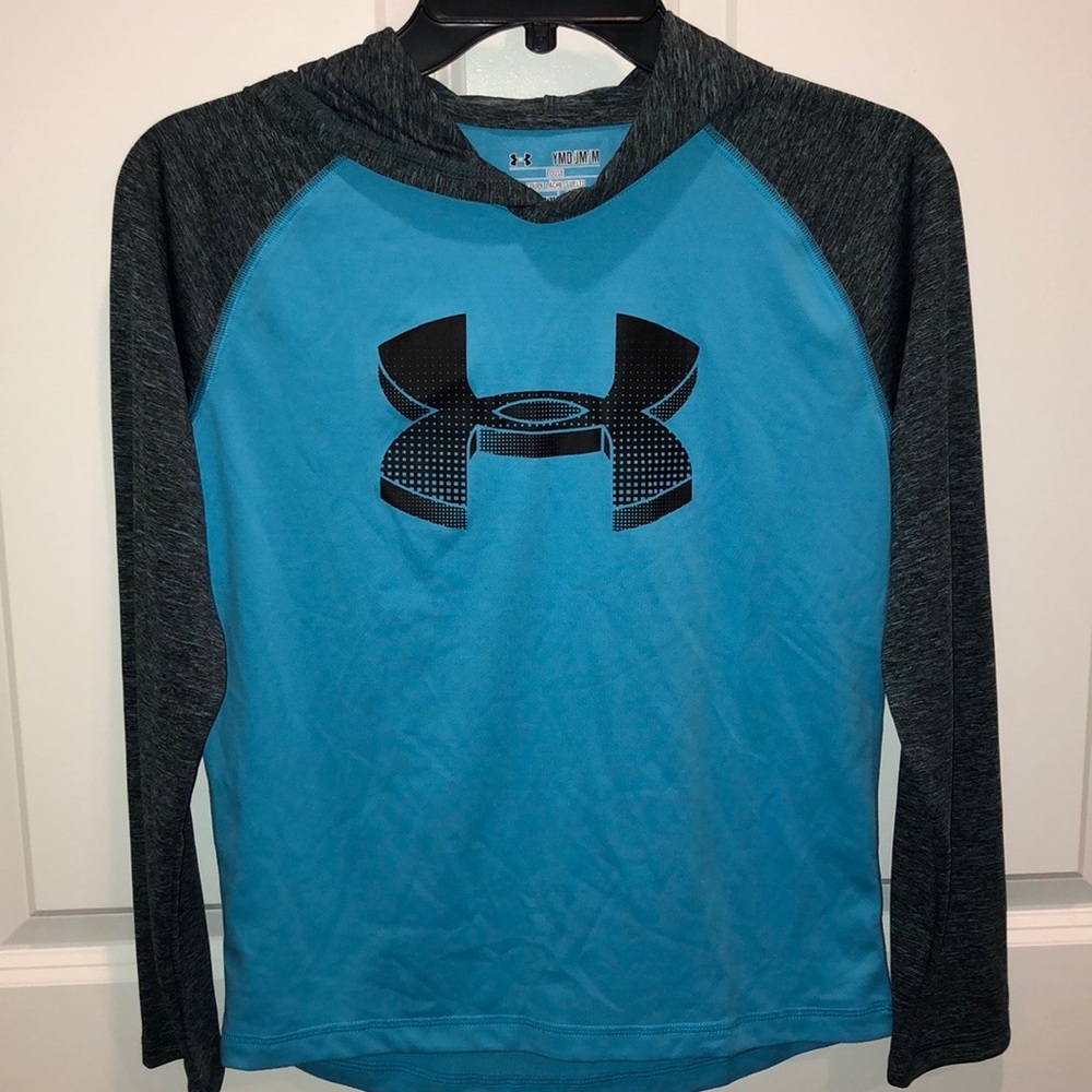Boy’s blue and grey Under Armour shrt